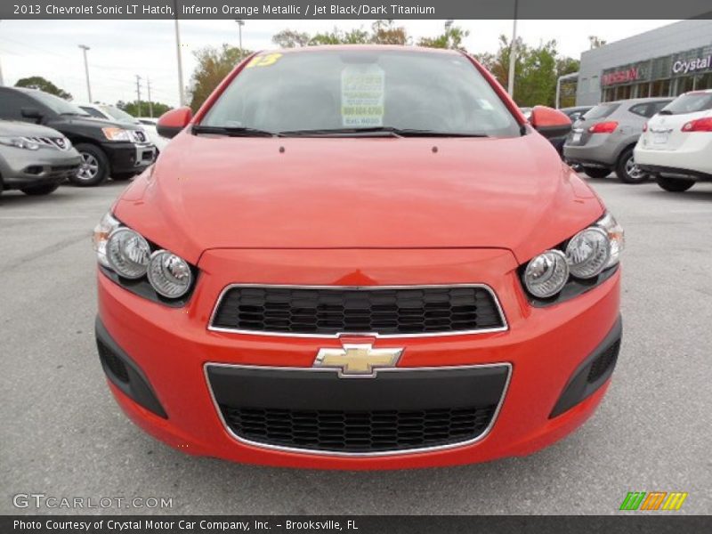 Inferno Orange Metallic / Jet Black/Dark Titanium 2013 Chevrolet Sonic LT Hatch