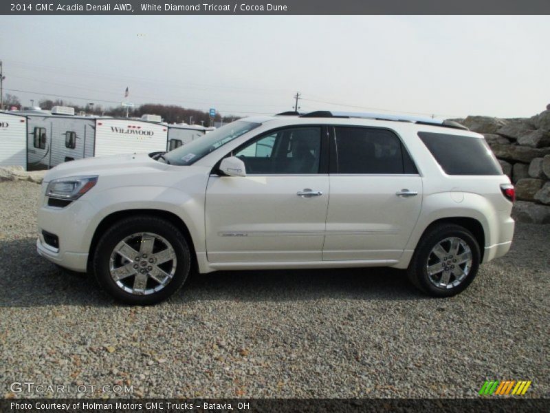 White Diamond Tricoat / Cocoa Dune 2014 GMC Acadia Denali AWD