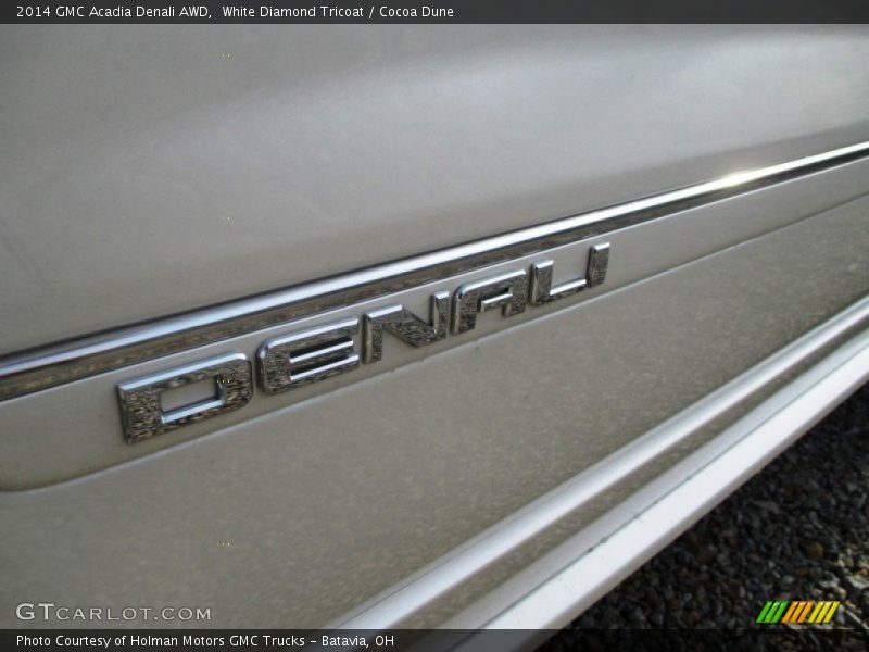 White Diamond Tricoat / Cocoa Dune 2014 GMC Acadia Denali AWD