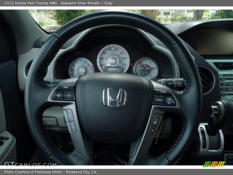 Alabaster Silver Metallic / Gray 2011 Honda Pilot Touring 4WD