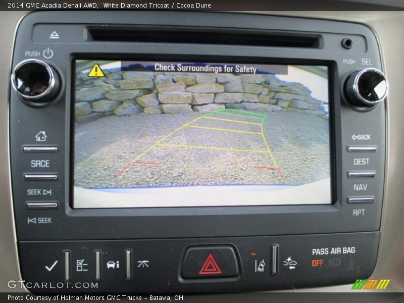 White Diamond Tricoat / Cocoa Dune 2014 GMC Acadia Denali AWD