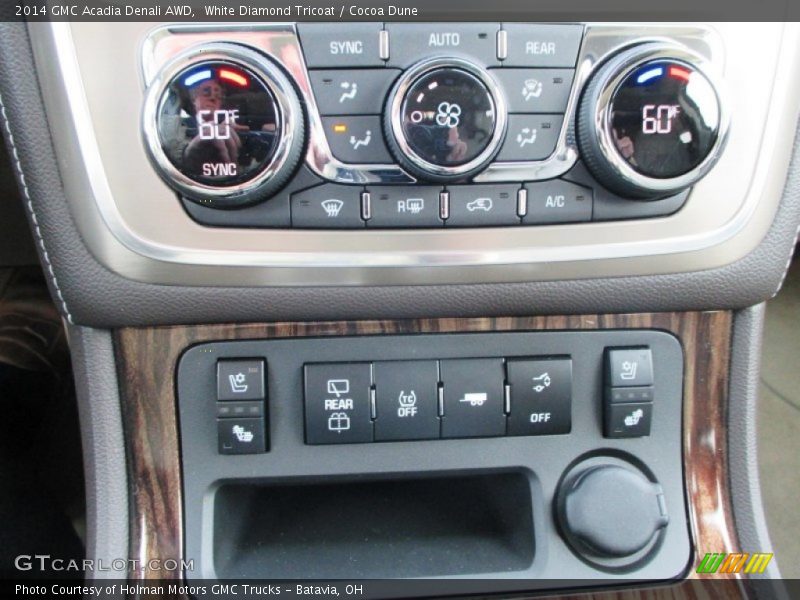 White Diamond Tricoat / Cocoa Dune 2014 GMC Acadia Denali AWD