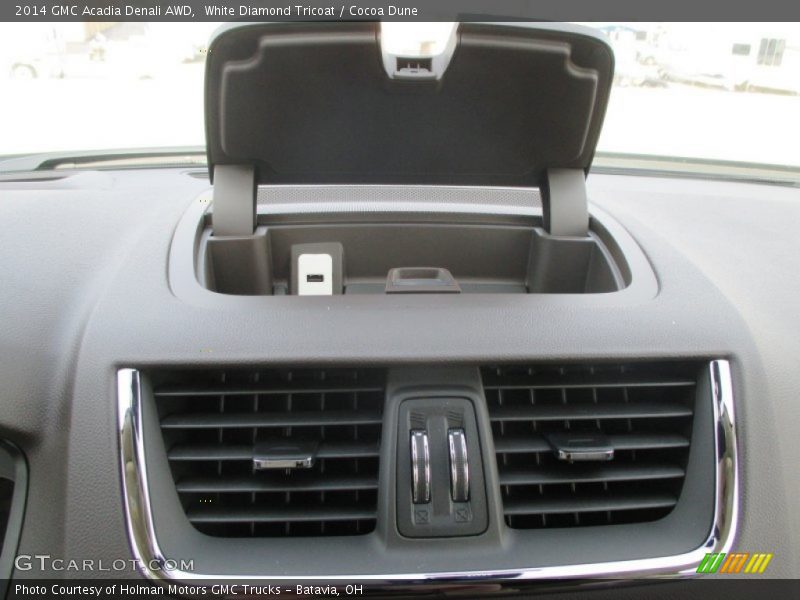 White Diamond Tricoat / Cocoa Dune 2014 GMC Acadia Denali AWD