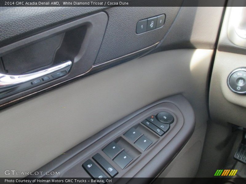 White Diamond Tricoat / Cocoa Dune 2014 GMC Acadia Denali AWD