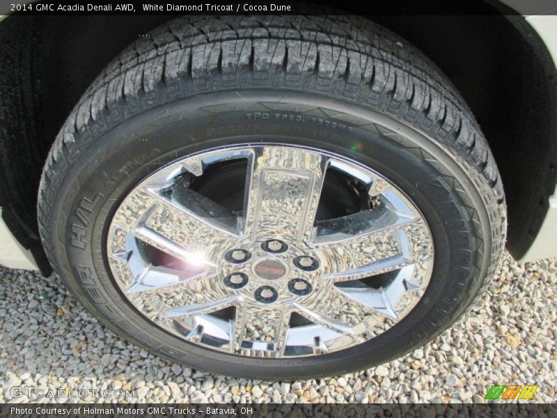 White Diamond Tricoat / Cocoa Dune 2014 GMC Acadia Denali AWD