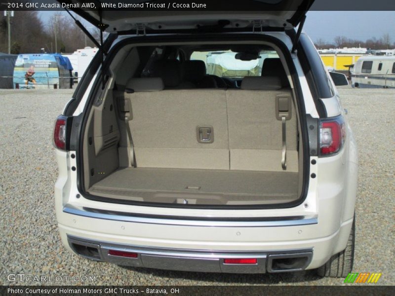 White Diamond Tricoat / Cocoa Dune 2014 GMC Acadia Denali AWD