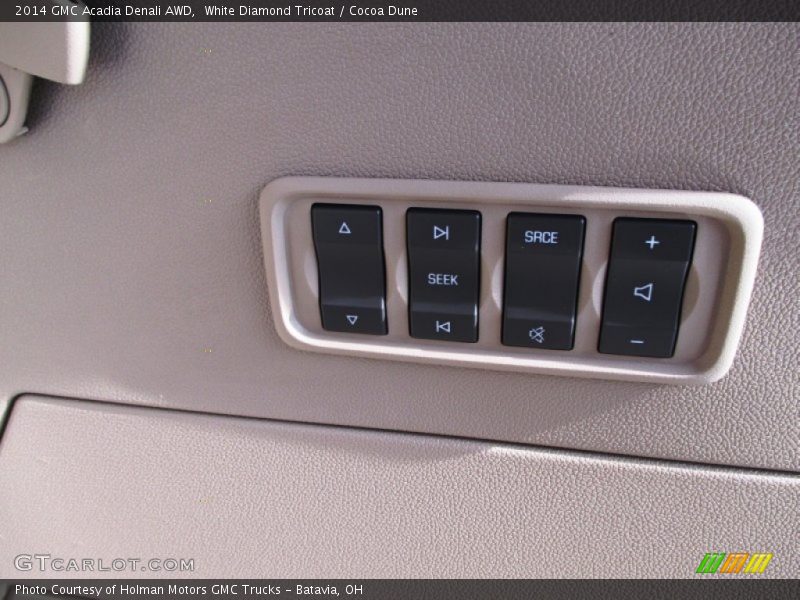 White Diamond Tricoat / Cocoa Dune 2014 GMC Acadia Denali AWD