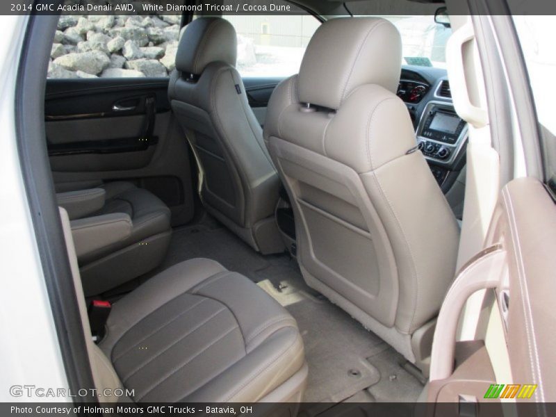 White Diamond Tricoat / Cocoa Dune 2014 GMC Acadia Denali AWD