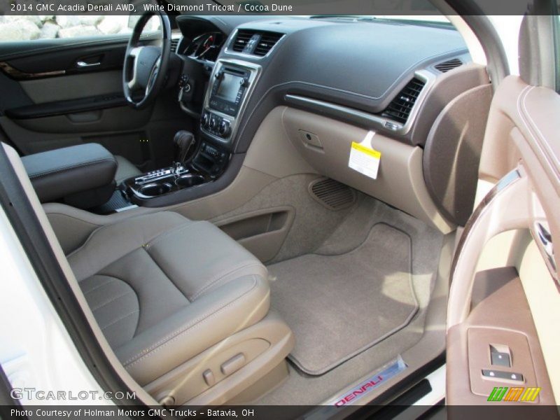 White Diamond Tricoat / Cocoa Dune 2014 GMC Acadia Denali AWD