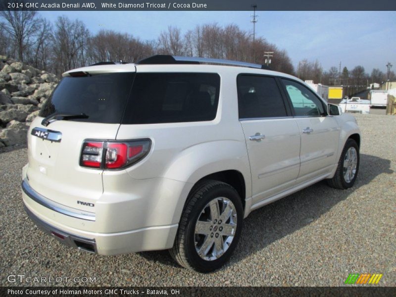White Diamond Tricoat / Cocoa Dune 2014 GMC Acadia Denali AWD
