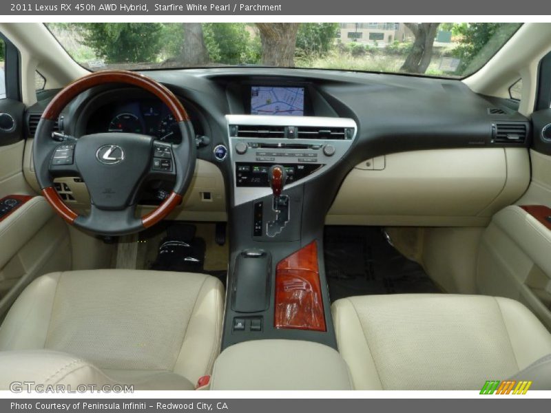 Starfire White Pearl / Parchment 2011 Lexus RX 450h AWD Hybrid