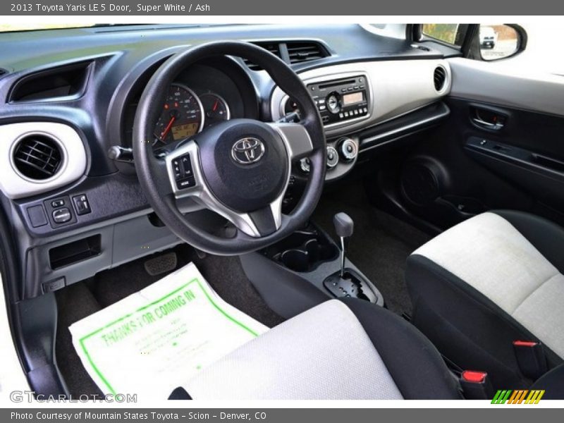 Super White / Ash 2013 Toyota Yaris LE 5 Door