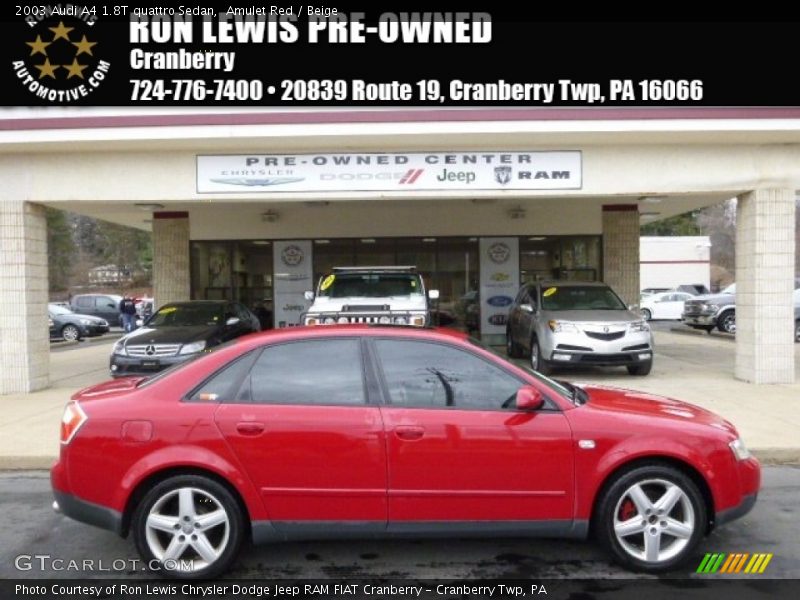 Amulet Red / Beige 2003 Audi A4 1.8T quattro Sedan