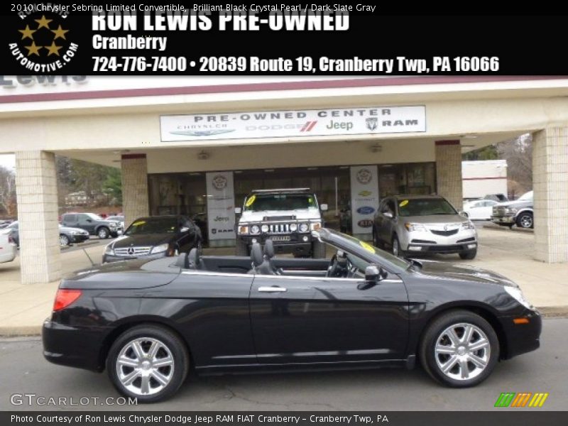 Brilliant Black Crystal Pearl / Dark Slate Gray 2010 Chrysler Sebring Limited Convertible