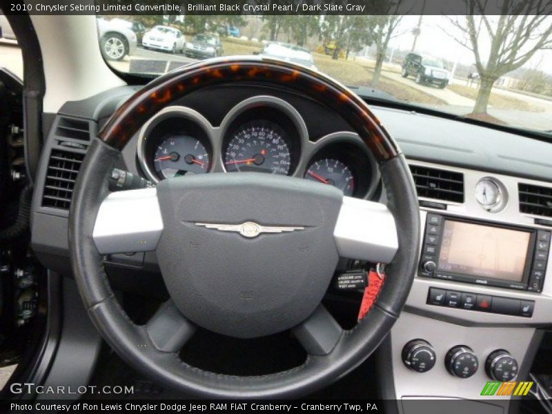 Brilliant Black Crystal Pearl / Dark Slate Gray 2010 Chrysler Sebring Limited Convertible