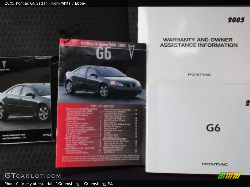 Ivory White / Ebony 2005 Pontiac G6 Sedan