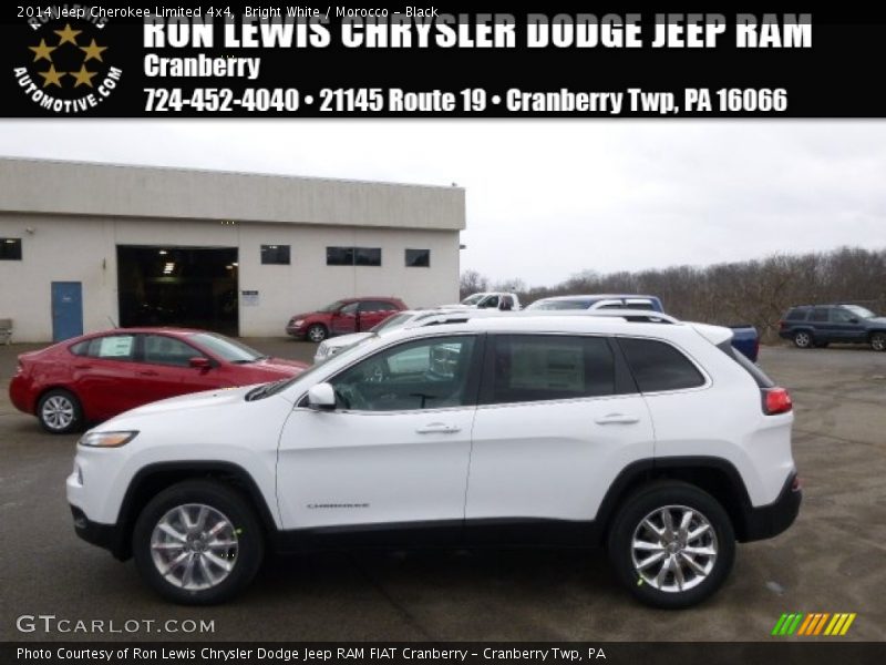 Bright White / Morocco - Black 2014 Jeep Cherokee Limited 4x4