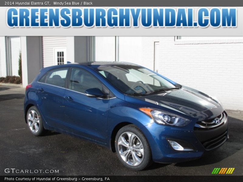 Windy Sea Blue / Black 2014 Hyundai Elantra GT