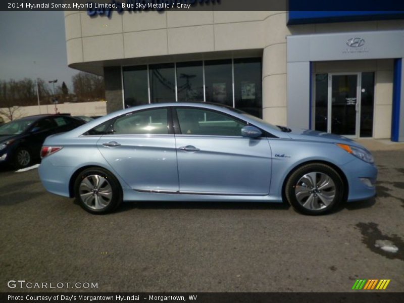 Blue Sky Metallic / Gray 2014 Hyundai Sonata Hybrid Limited