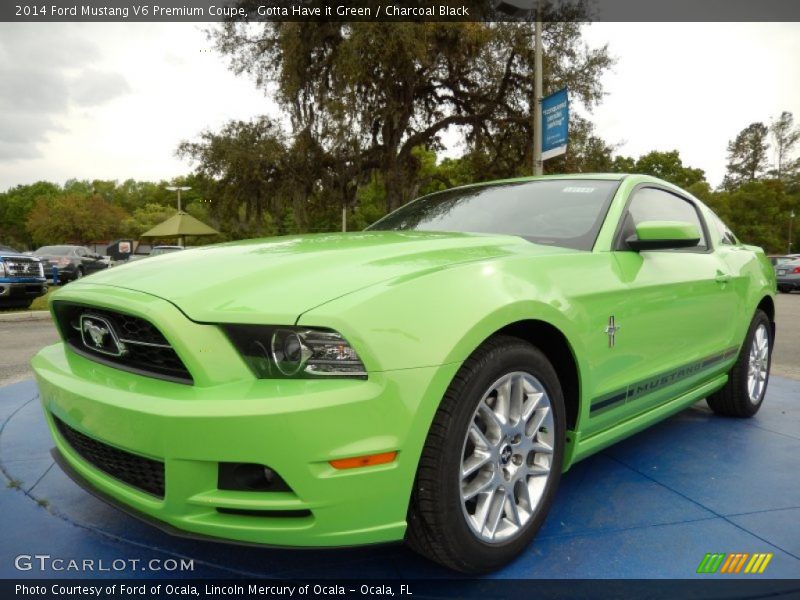 Gotta Have it Green / Charcoal Black 2014 Ford Mustang V6 Premium Coupe