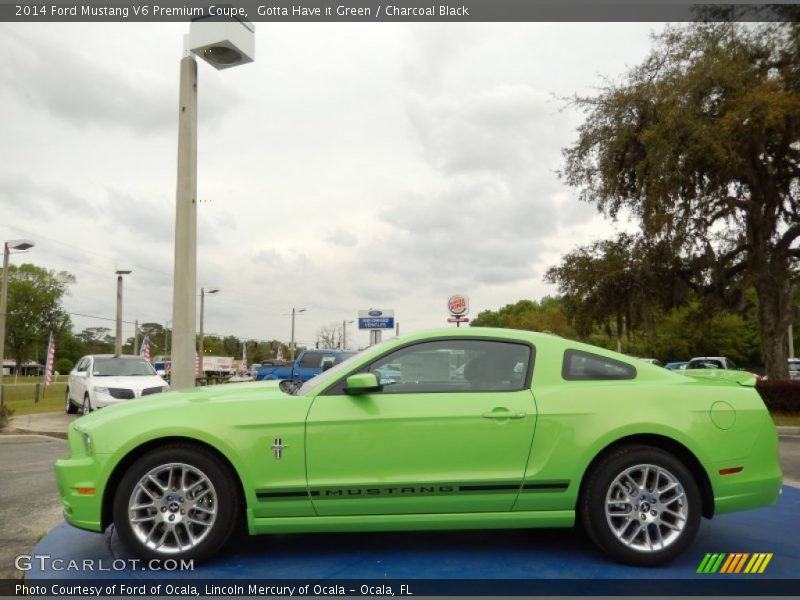 Gotta Have it Green / Charcoal Black 2014 Ford Mustang V6 Premium Coupe
