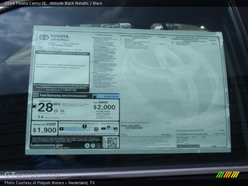 Attitude Black Metallic / Black 2014 Toyota Camry SE