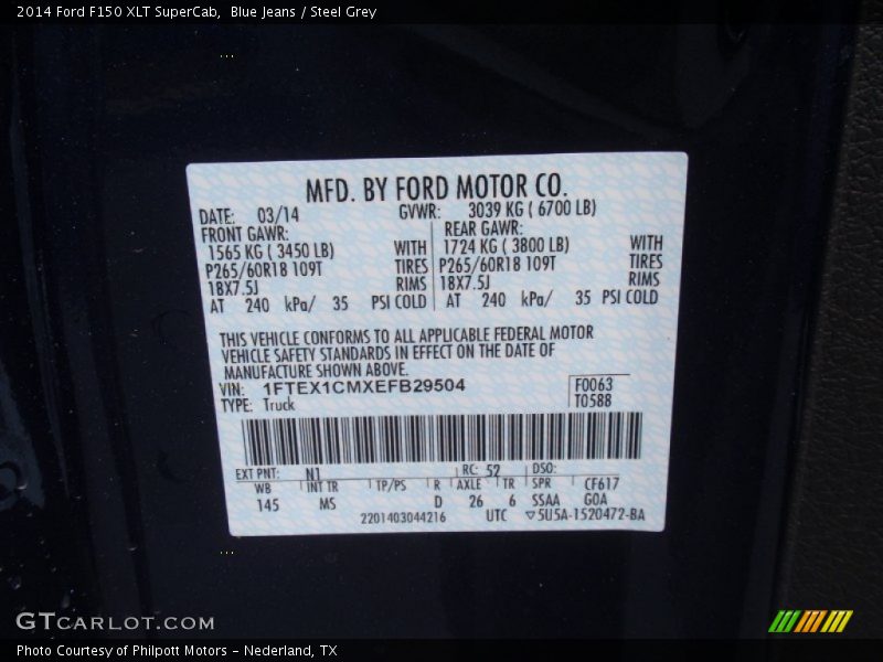 Blue Jeans / Steel Grey 2014 Ford F150 XLT SuperCab