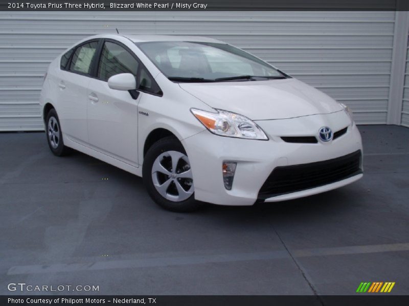 Blizzard White Pearl / Misty Gray 2014 Toyota Prius Three Hybrid