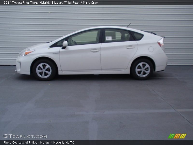 Blizzard White Pearl / Misty Gray 2014 Toyota Prius Three Hybrid