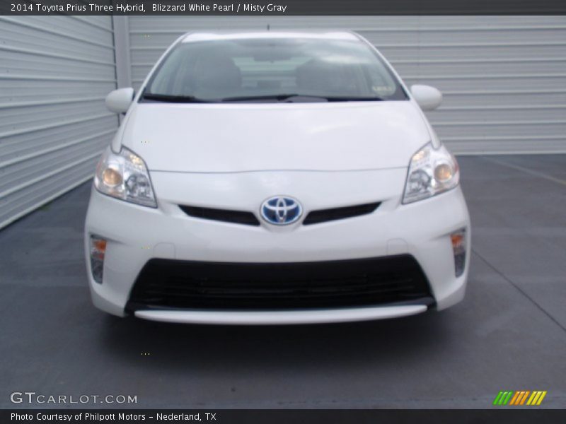 Blizzard White Pearl / Misty Gray 2014 Toyota Prius Three Hybrid