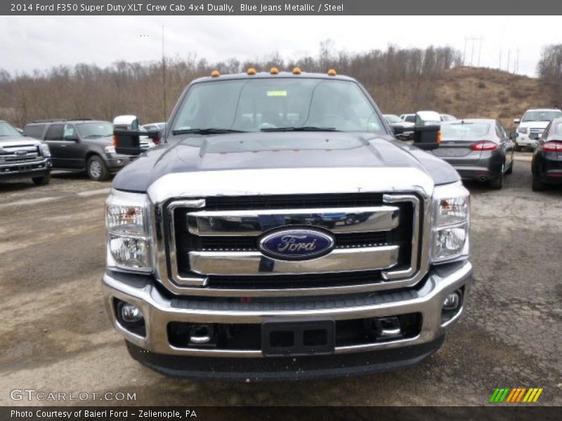 Blue Jeans Metallic / Steel 2014 Ford F350 Super Duty XLT Crew Cab 4x4 Dually