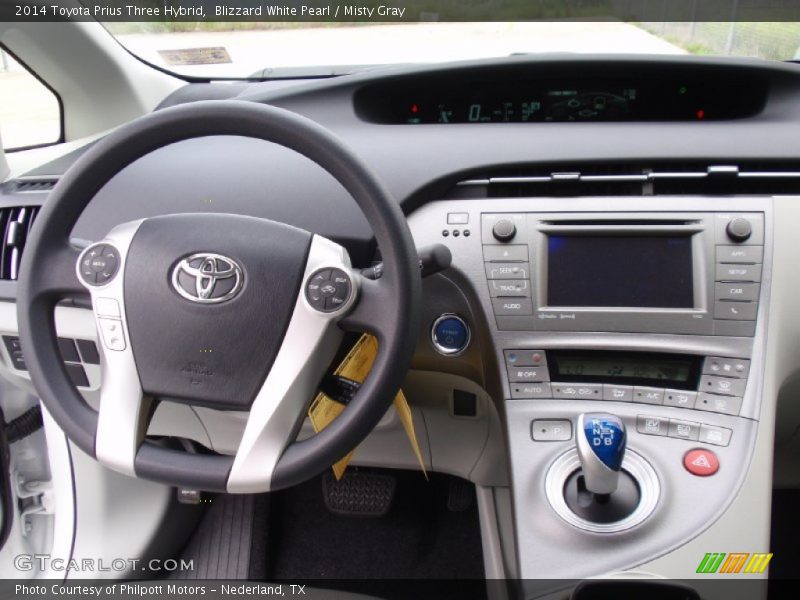 Blizzard White Pearl / Misty Gray 2014 Toyota Prius Three Hybrid