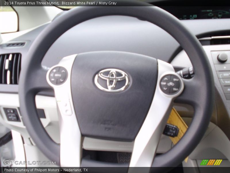 Blizzard White Pearl / Misty Gray 2014 Toyota Prius Three Hybrid