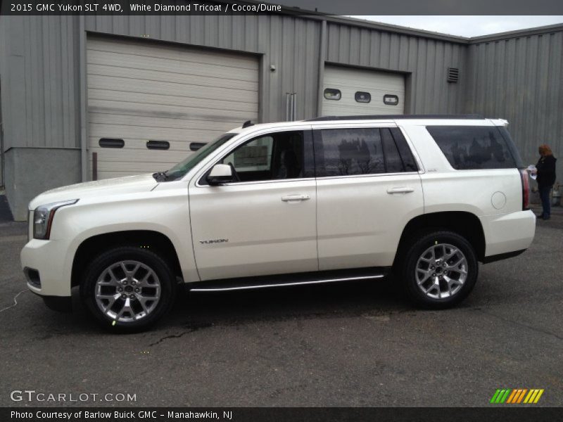 White Diamond Tricoat / Cocoa/Dune 2015 GMC Yukon SLT 4WD