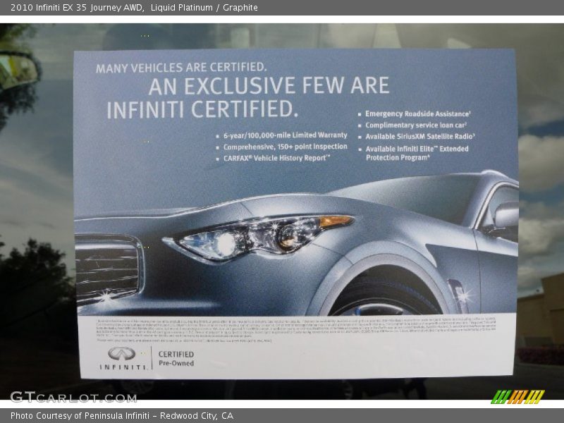 Liquid Platinum / Graphite 2010 Infiniti EX 35 Journey AWD