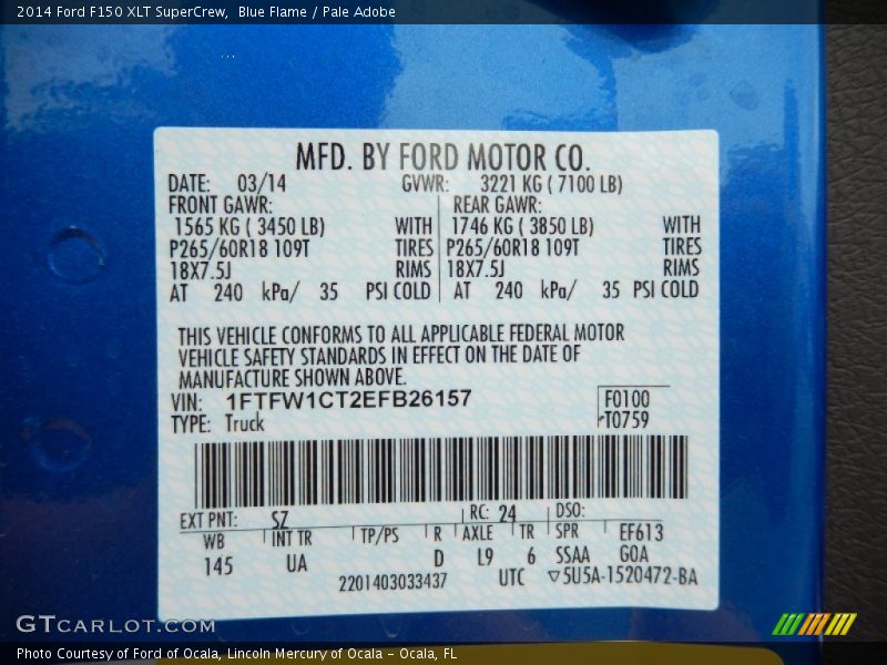 Blue Flame / Pale Adobe 2014 Ford F150 XLT SuperCrew