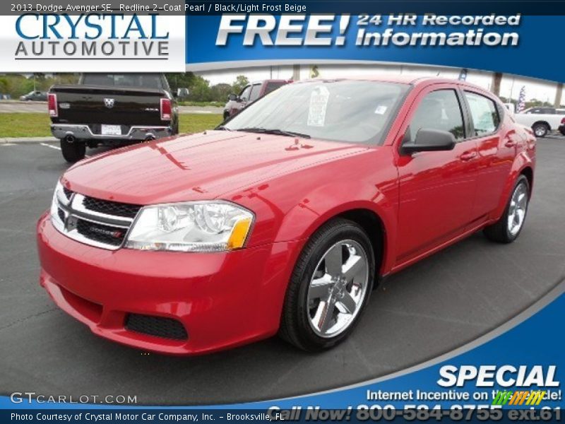 Redline 2-Coat Pearl / Black/Light Frost Beige 2013 Dodge Avenger SE