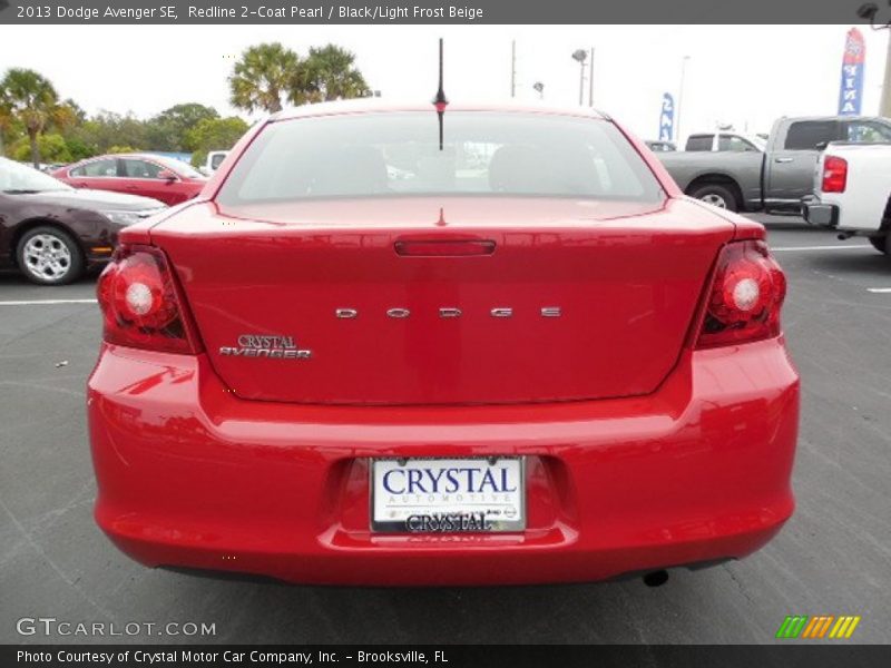 Redline 2-Coat Pearl / Black/Light Frost Beige 2013 Dodge Avenger SE