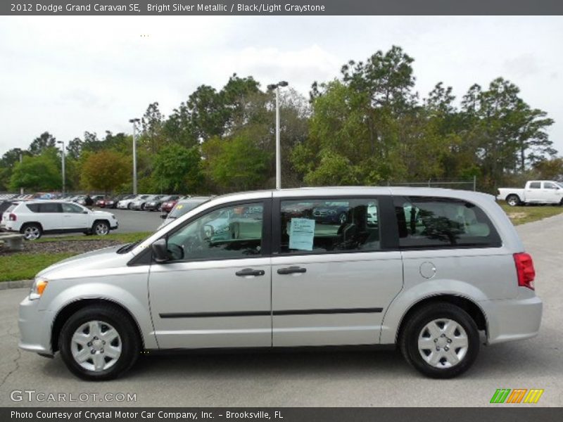 Bright Silver Metallic / Black/Light Graystone 2012 Dodge Grand Caravan SE