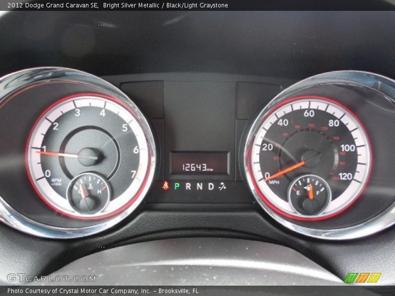 Bright Silver Metallic / Black/Light Graystone 2012 Dodge Grand Caravan SE