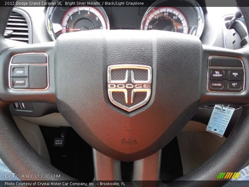 Bright Silver Metallic / Black/Light Graystone 2012 Dodge Grand Caravan SE