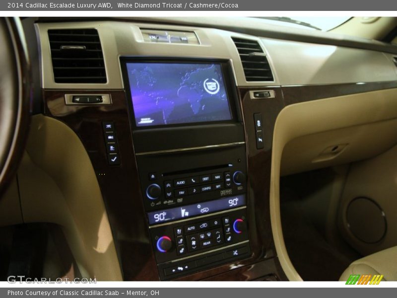 White Diamond Tricoat / Cashmere/Cocoa 2014 Cadillac Escalade Luxury AWD