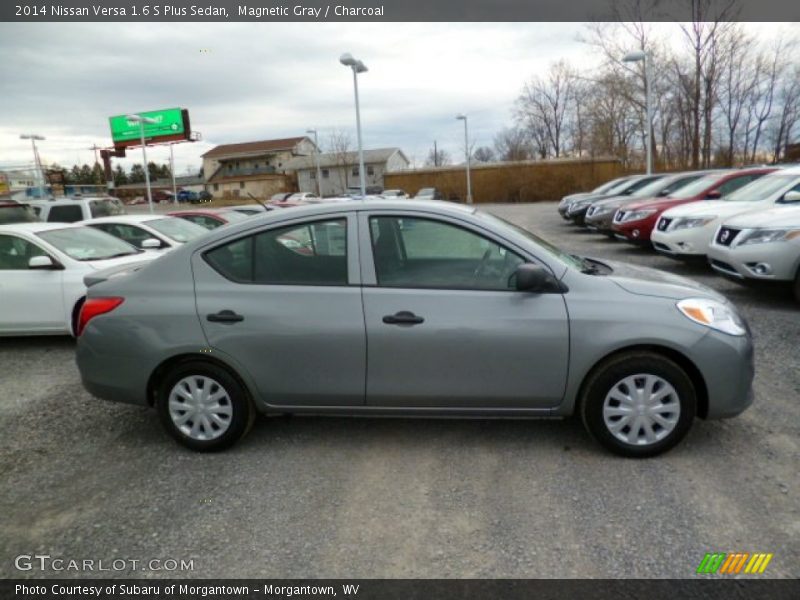 Magnetic Gray / Charcoal 2014 Nissan Versa 1.6 S Plus Sedan