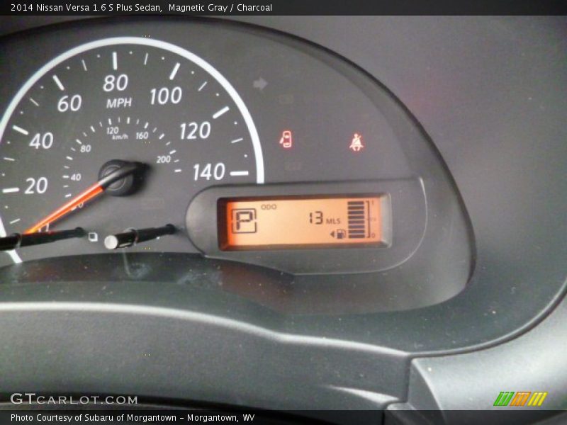 Magnetic Gray / Charcoal 2014 Nissan Versa 1.6 S Plus Sedan