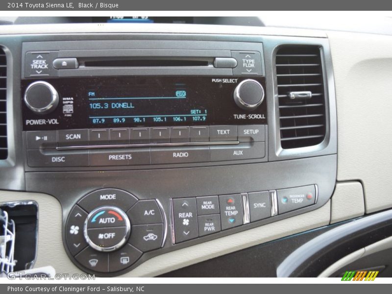 Black / Bisque 2014 Toyota Sienna LE