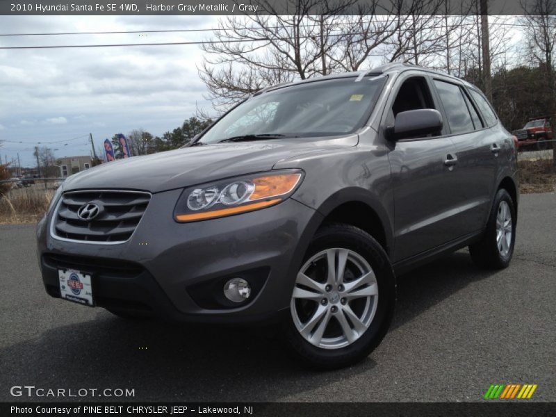 Harbor Gray Metallic / Gray 2010 Hyundai Santa Fe SE 4WD