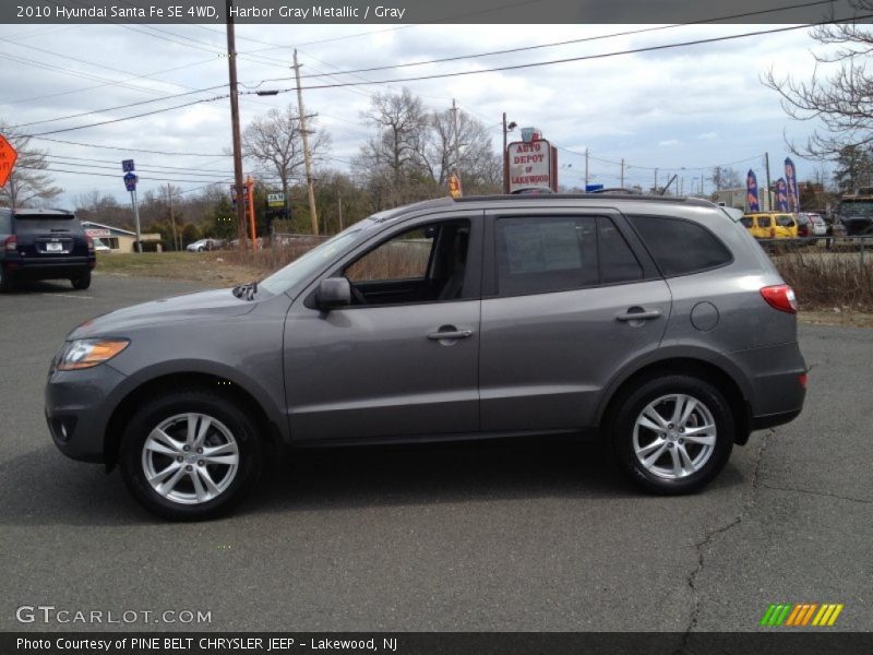 Harbor Gray Metallic / Gray 2010 Hyundai Santa Fe SE 4WD