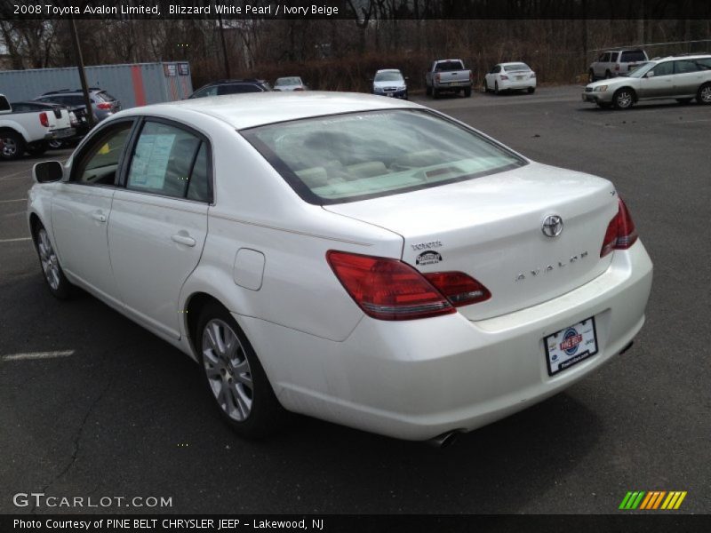 Blizzard White Pearl / Ivory Beige 2008 Toyota Avalon Limited