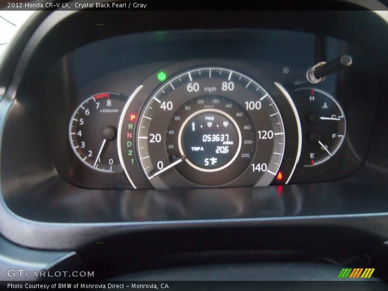 Crystal Black Pearl / Gray 2012 Honda CR-V LX