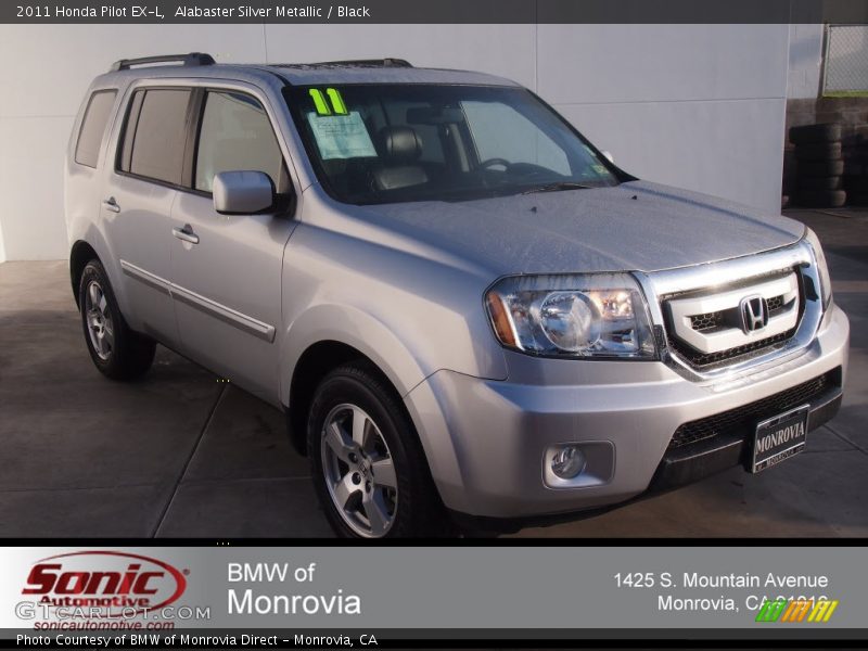 Alabaster Silver Metallic / Black 2011 Honda Pilot EX-L